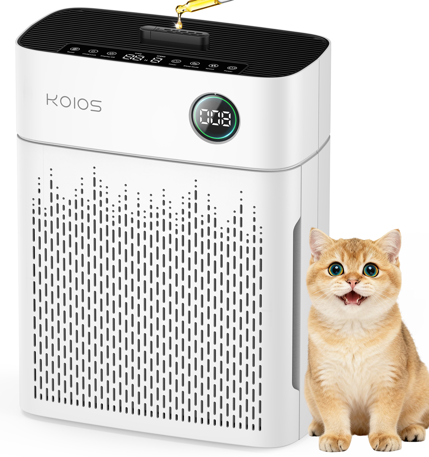 KOIOS Air Purifiers for Home Large Room Up to 2500 sq. ft, H13 HEPA Air Purifier with Washable Filter, PM2.5 AQI, 20dB Sleep Mode, Pet Air Cleaner for Dander, Dust, Pollen, Smoke, Odors, AP2503, White