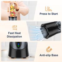 KOIOS Smoothie Blender, 900W Personal Blender for Shakes and Smoothies for Kitchen with 2 No-BPA 22oz Portable Cups, Single Serve Smoothies Maker Mixer for Juices, Nutritious Recipe (Grey Blue)