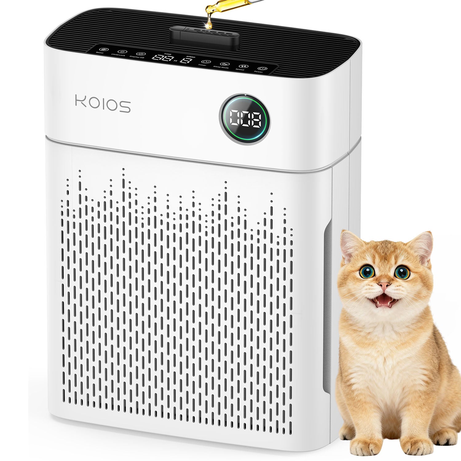 KOIOS Air Purifiers for Home Large Room Up to 2500 sq. ft, H13 HEPA Air Purifier with Washable Filter, PM2.5 AQI, 20dB Sleep Mode, Pet Air Cleaner for Dander, Dust, Pollen, Smoke, Odors, AP2503, White