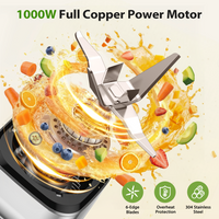 KOIOS Blender/Food Processor Combo Max 1000W, 4-in-1 Smoothie Blender & Food Chopper Meat Grinder , 34oz & 22oz BPA-Free Cups, Personal Blender for Smoothies, Purees, Salsas & Meat