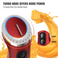 KOIOS 5-in-1 Hand Immersion Blender, 1000W 12 Speed Handheld Blender Stick with Copper Motor Stainless Steel Blade, 600ml Mixing Beaker,500ml Food Processor, Whisk, Milk Frother, Non-BPA