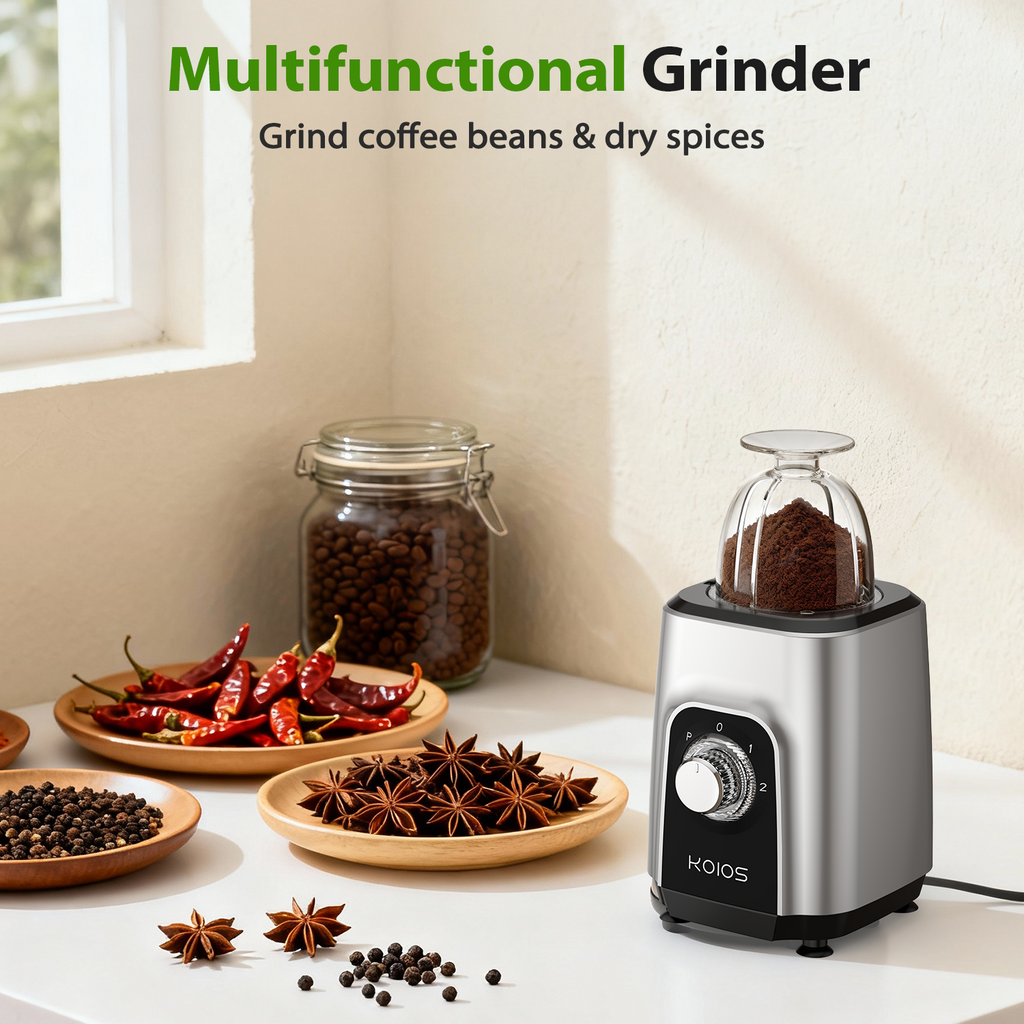 KOIOS Blender/Food Processor Combo Max 1000W, 4 in 1 34oz Pitcher, 22oz Travel Cup, Meat Grinder & Vegetable Chopper, Spice Grinder,BPA Free -All-in-One Kitchen System, Dishwasher Safe