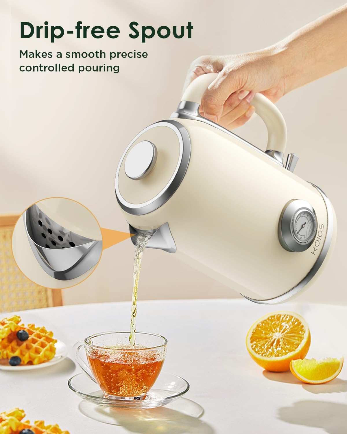 KOIOS 1.8L Kettle | 1500W Fast Boil + Live Temp Gauge