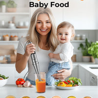 KOIOS Immersion Blender Handheld - Trigger Variable Speed 5-in-1 Immersion Hand Blender 1100W, Anti-Scratch Stainless Steel Shaft, Chopper & Milk Frother, Non-BPA for Soup, Baby Food and Smoothies