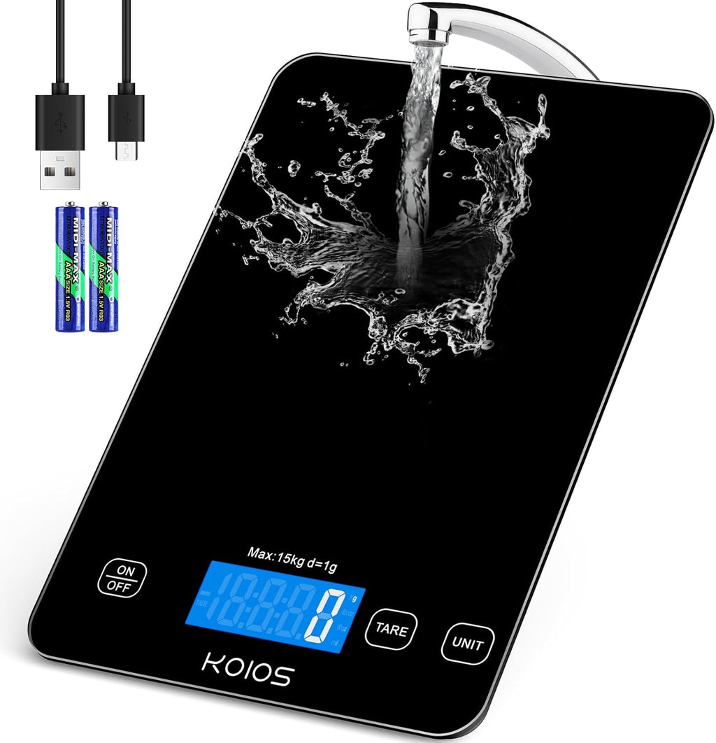 KOIOS K7H Kitchen Scale | 33lb / 1g Accuracy + Type-C