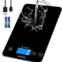 KOIOS Kitchen Scale, 33lb/15kg Digital Food Scales Weight in Grams and Ounces for Cooking Baking, 1g/0.1oz Precise Graduation, Batteries and Type-C Charging, Tare Function, LCD Display