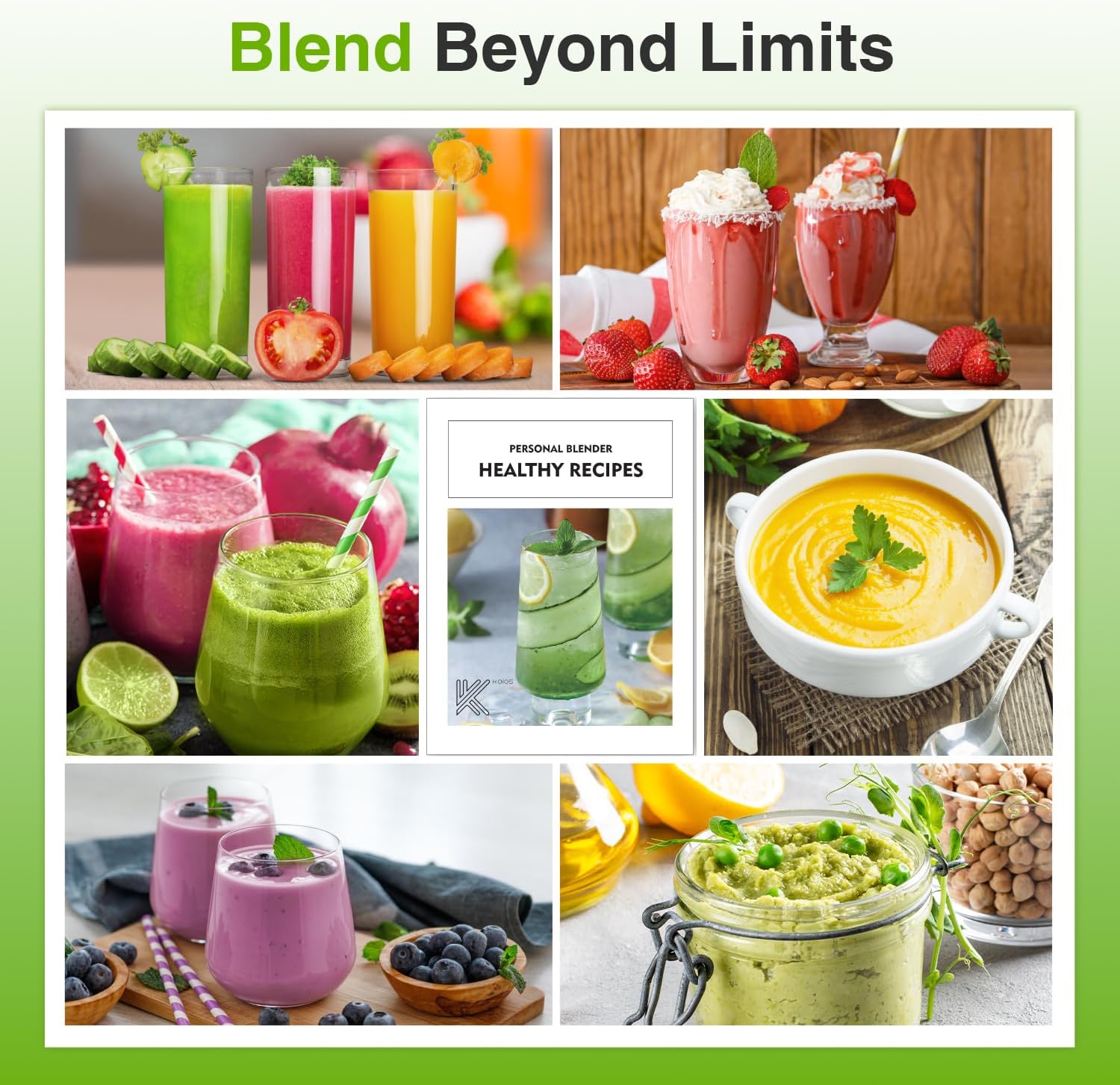 KOIOS Blender for Smoothies,Personal Blender for Shakes and Smoothies with 3 * 22oz To-Go Cups,22000 RPM Smoothie Maker,Detachable 6-leaf Blade Portable Blenders for kitchen,Nutritious