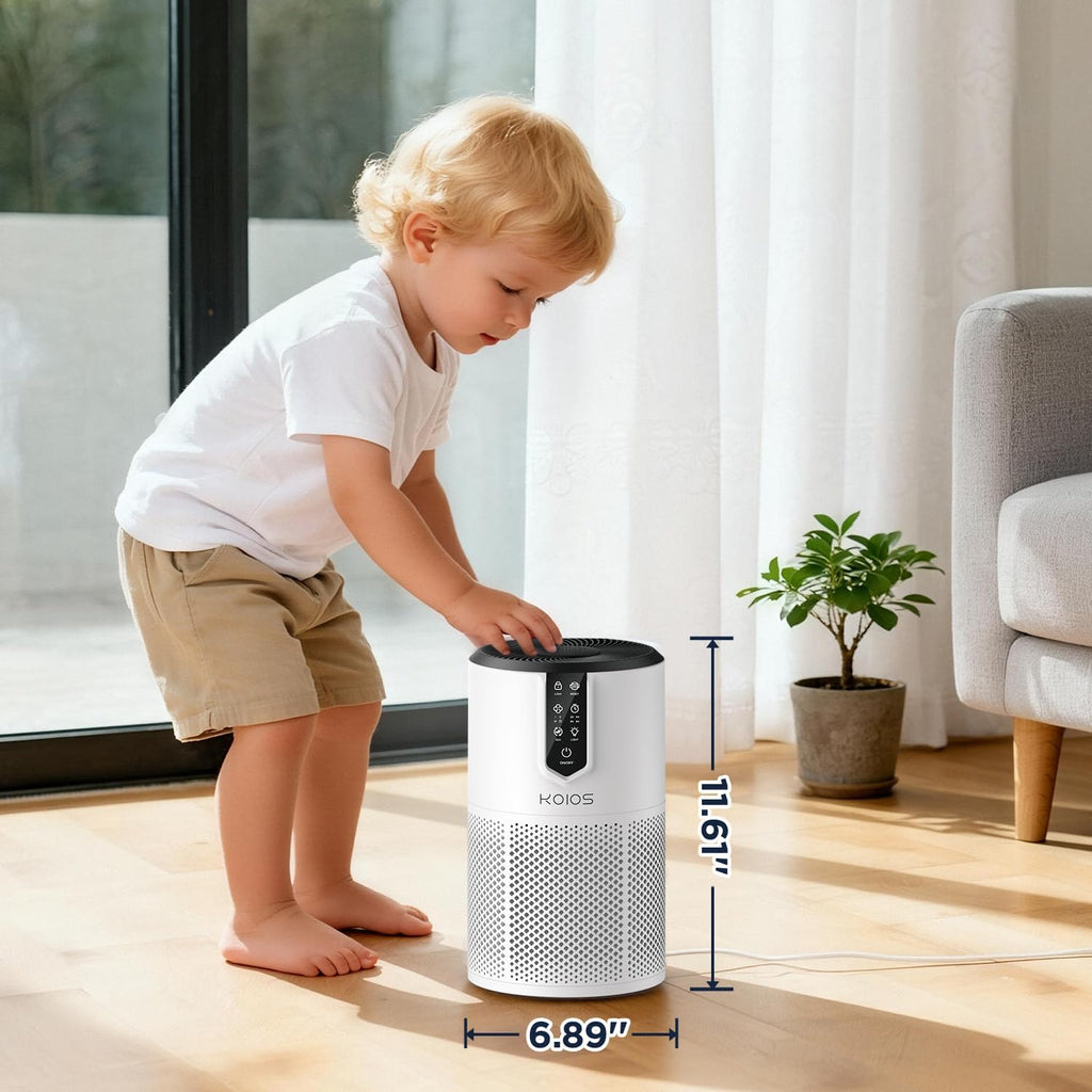 Air Purifiers for Bedroom, KOIOS H13 HEPA Air Purifiers for Home Pets, 15dB Quiet Air Cleaner for Office, Pets Dander, Odors, Smoke, With Eco Mode, Fragrance Sponge, Night Light C150-White