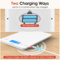 KOIOS Kitchen Scale, 33lb/15kg Digital Food Scales Weight in Grams and Ounces for Cooking Baking, 1g/0.1oz Precise Graduation, Batteries and Type-C Charging, Tare Function, LCD Display