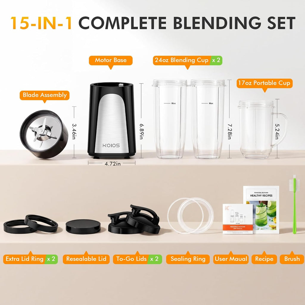 KOIOS 1.8L Electric Kettle | 1500W Fast Boil + Temp Gauge & LED