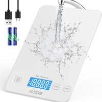 KOIOS Kitchen Scale, 33lb/15kg Digital Food Scales Weight in Grams and Ounces for Cooking Baking, 1g/0.1oz Precise Graduation, Batteries and Type-C Charging, Tare Function, LCD Display