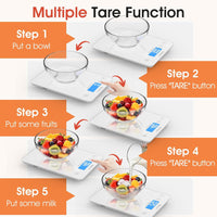 KOIOS Kitchen Scale, 33lb/15kg Digital Food Scales Weight in Grams and Ounces for Cooking Baking, 1g/0.1oz Precise Graduation, Batteries and Type-C Charging, Tare Function, LCD Display