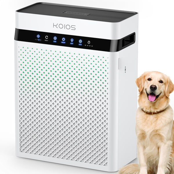 KOIOS Air Purifiers for Home Large Room up to 2400sq.ft, Air Purifier for Home Pets with Washable HEPA Filter, Air Quality Sensor & Aromatherapy, Air Cleaner for Bedroom, Dorm, Office