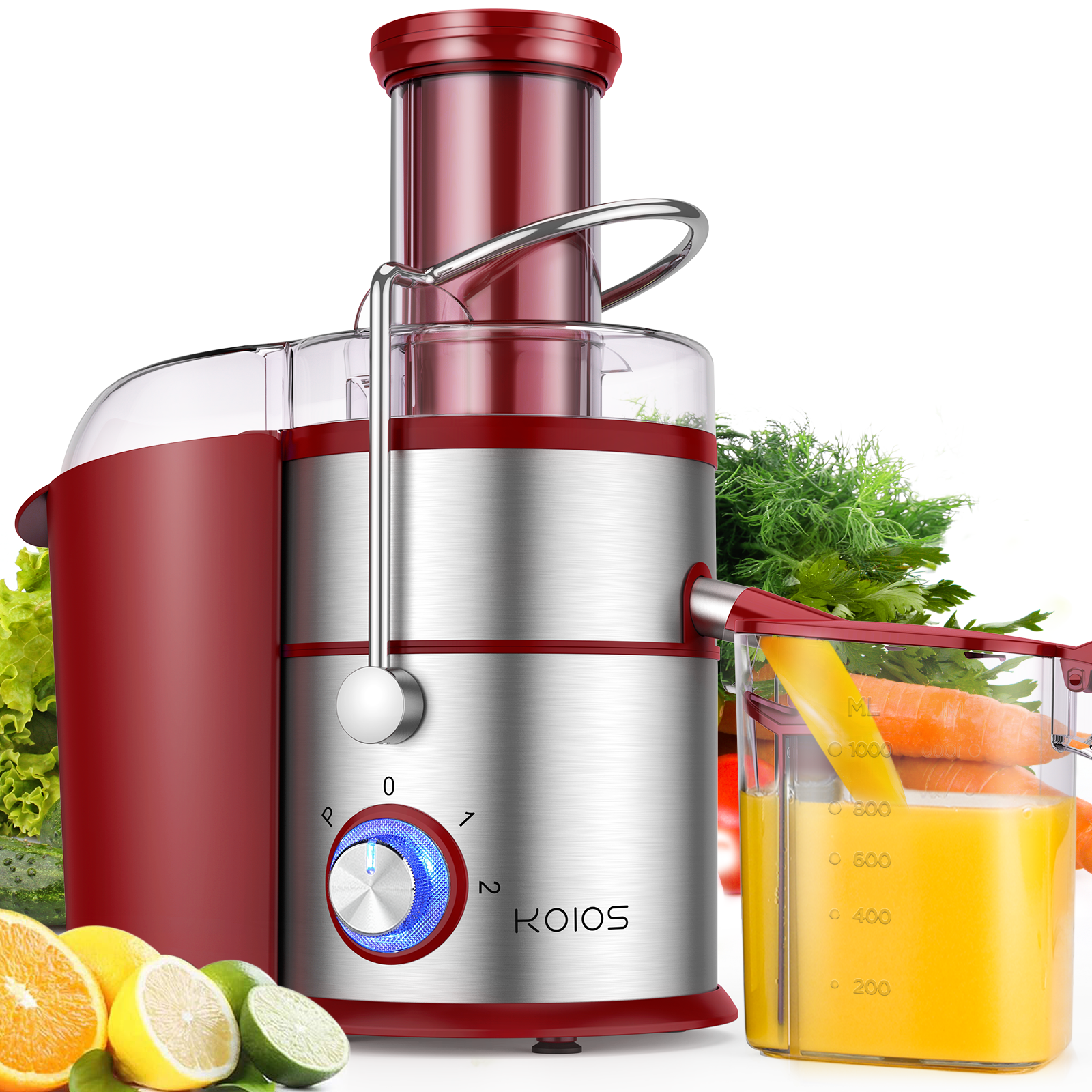 KOIOS JE-70 Centrifugal Juicer | 1300W Wide Chute 3 Speeds