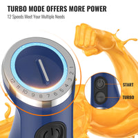 KOIOS 5-in-1 Hand Immersion Blender, 12 Speed Adjustable Emulsifier Handheld Blender, 1000W Copper Motor Stainless Steel Blade Hand Mixer with attachments, Blue