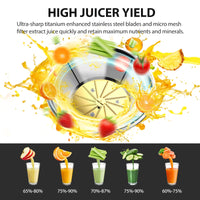 1300W KOIOS Centrifugal Juicer Machines, Juice Extractor with Extra Large 3inch Feed Chute, Full Copper Motor, Titanium-Plated Filter, High Juice Yield, 3 Speeds Mode, Brush included, Non-BPA, Green