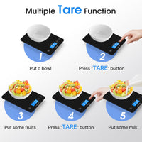 KOIOS Food Scale, 33lb/15kg Digital Kitchen Scale Weight in Grams and Ounces for Cooking Baking, 1g/0.1oz Precise Graduation, Batteries and Type-C Charging, Tare Function, LCD Display, Black