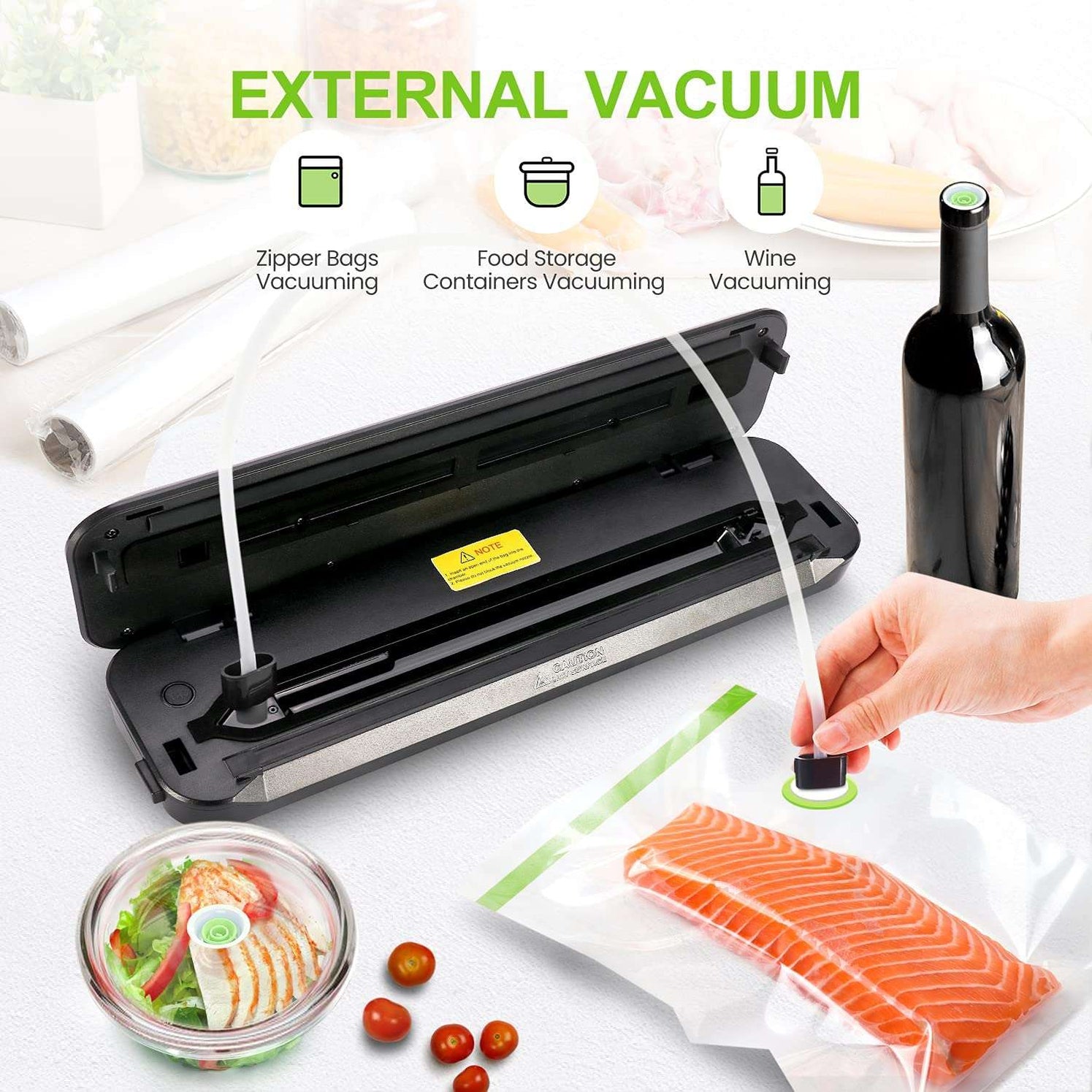 KOIOS VS6621 86Kpa Vacuum Sealer with Cutter, Dry & Moist Modes KOIOS