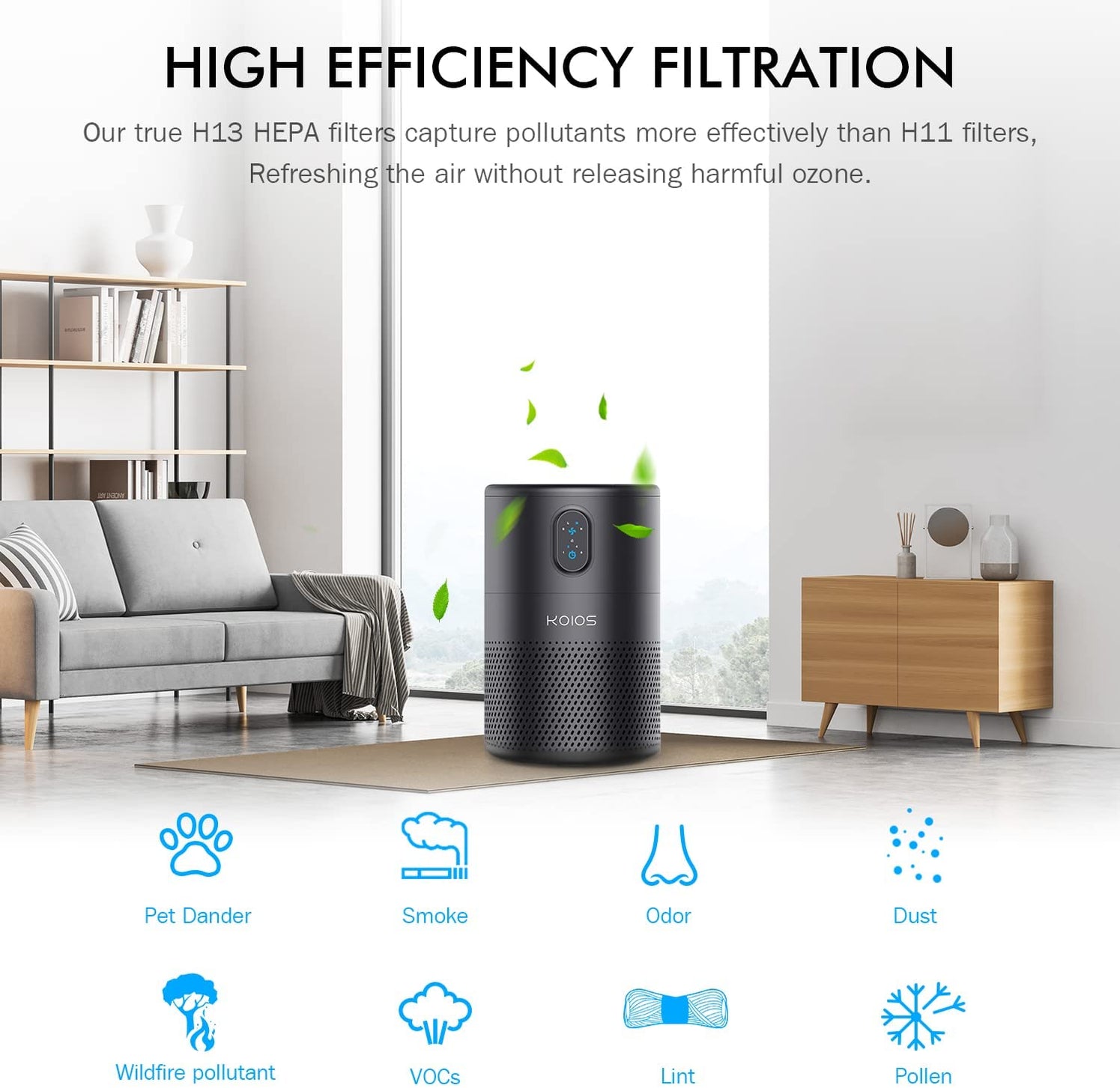 KOIOS BD02L H13 True HEPA Air Purifier Filters KOIOS