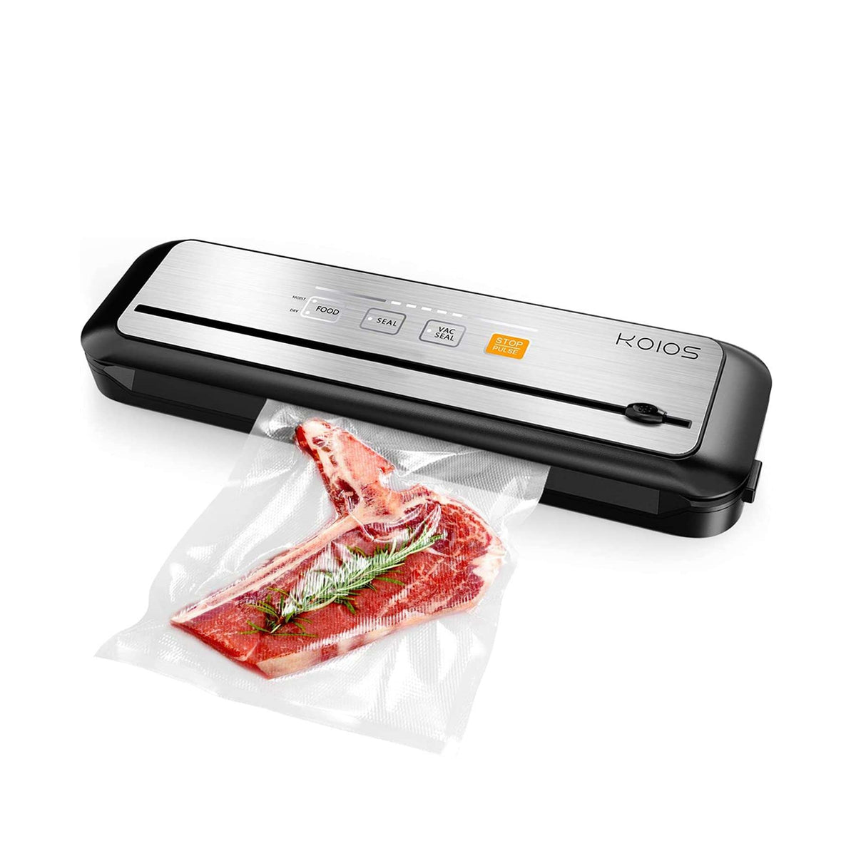 Dropship KOIOS Vacuum Sealer Machine, 86Kpa Automatic Vacuum Air Food Sealer/Built-in  Cutter Starter Kit, Dry & Moist Food Preservation Modes, Pulse Function,  LED Indicator Lights, Black to Sell Online at a Lower