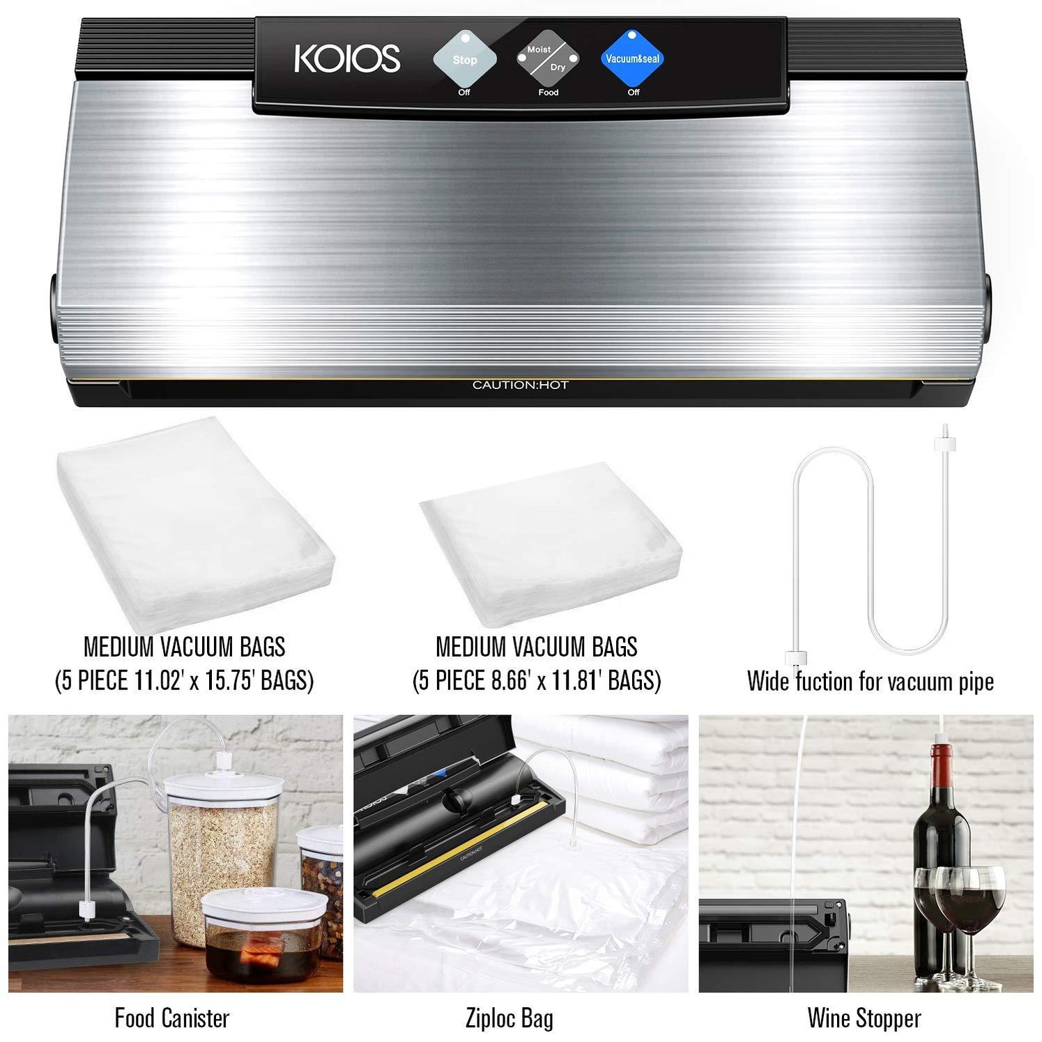 KOIOS VS2233 80Kpa Automatic Food Vacuum Sealer KOIOS