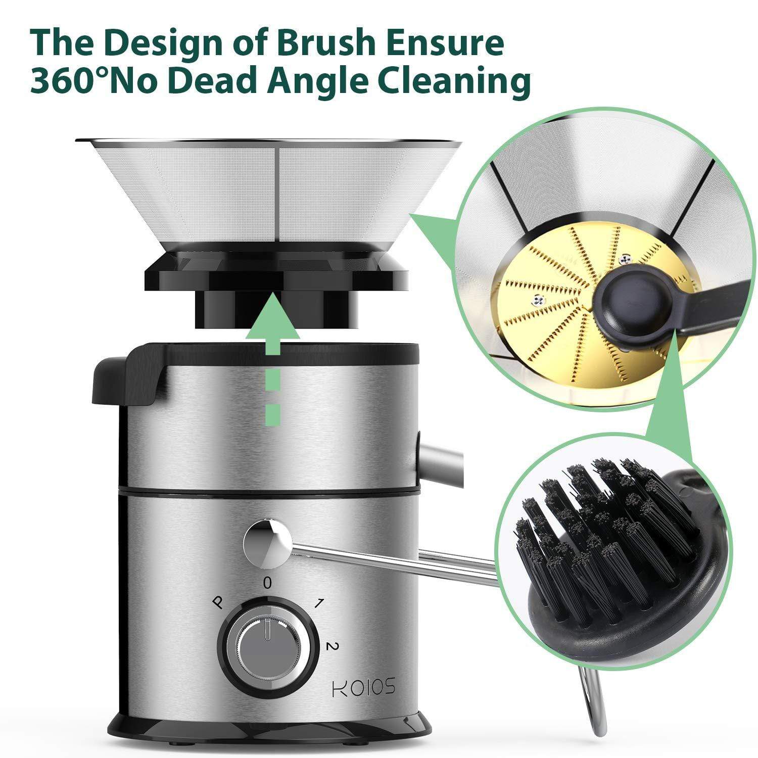 KOIOS Centrifugal Juicer Machines with Big Mouth 3 Inch Feed Chute - ValueLink Shop